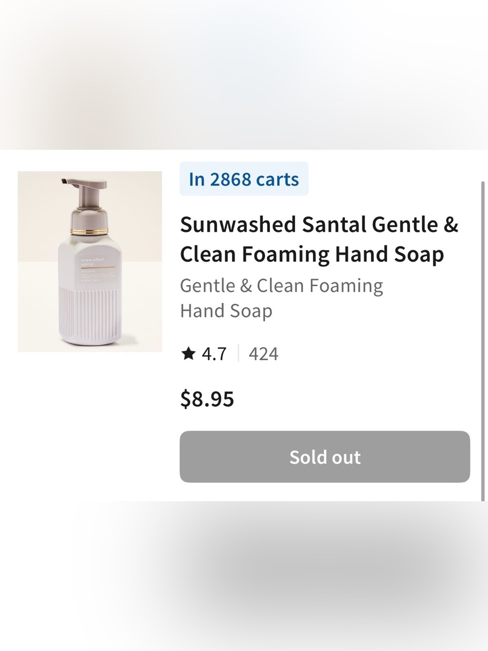 3X Bath & Body Works
SUNWASHED SANTAL Luxe Foam Hand Soap + matching PocketBac - Picture 4 of 7